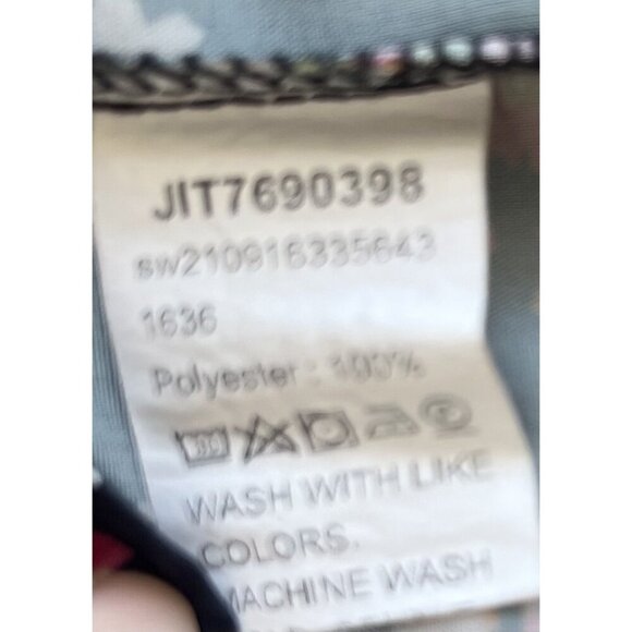 Shein L Floral Long Sleeve Blouse Keyhole Back Black Multicolor - Picture 7 of 7